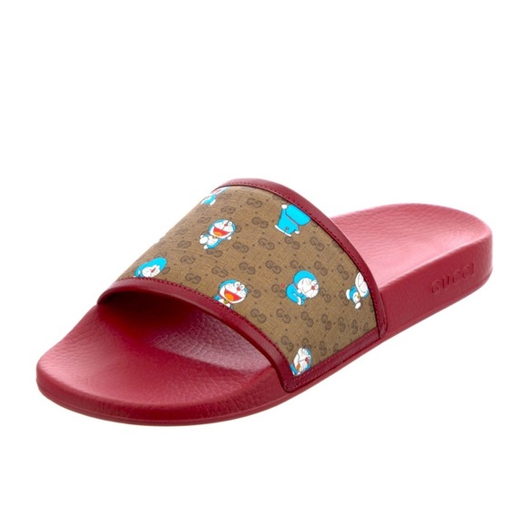 SALE!! Gucci x Doraemon limited edition GG supreme logo slides NWB FINAL DROP - Picture 2 of 10